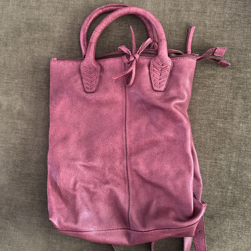 Free People Backpack Purse Elegant Burgundy/Plum Leather